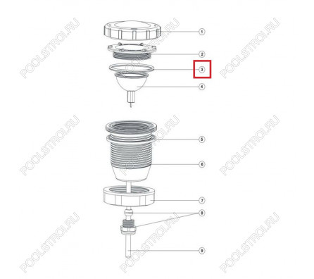 Уплотнительное кольцо прожектора Aquaviva LED/UL-50